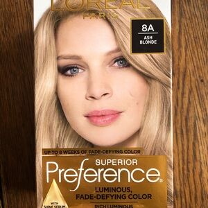 L’Oreal Paris Superior Preference fade Defying color. 8A Ash Blonde Hair Color